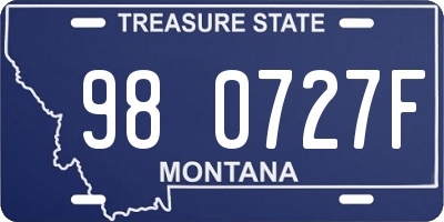 MT license plate 980727F
