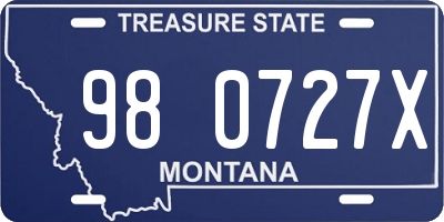 MT license plate 980727X
