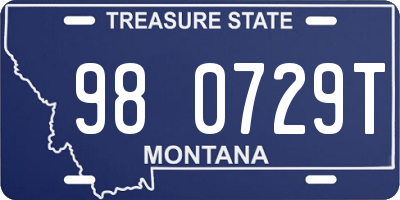 MT license plate 980729T