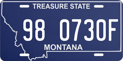 MT license plate 980730F