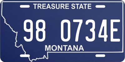MT license plate 980734E