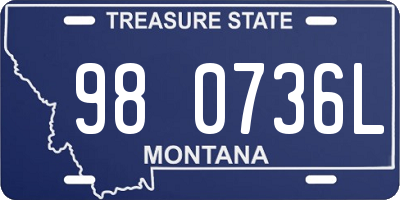 MT license plate 980736L
