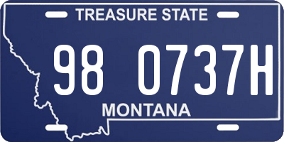 MT license plate 980737H