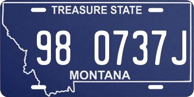 MT license plate 980737J