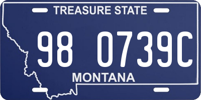 MT license plate 980739C