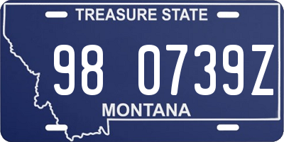 MT license plate 980739Z