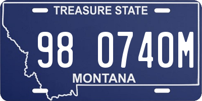 MT license plate 980740M