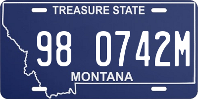 MT license plate 980742M