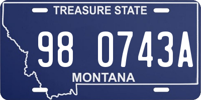 MT license plate 980743A
