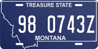 MT license plate 980743Z