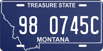 MT license plate 980745C