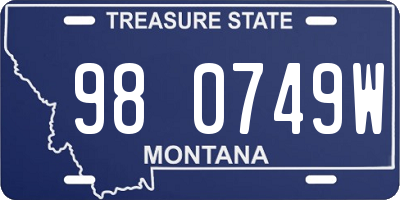 MT license plate 980749W
