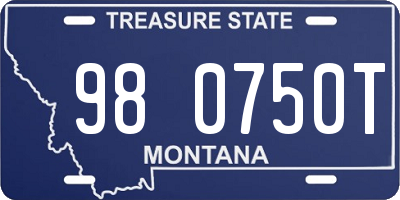 MT license plate 980750T