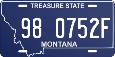 MT license plate 980752F