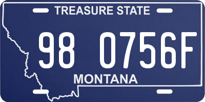 MT license plate 980756F