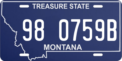MT license plate 980759B