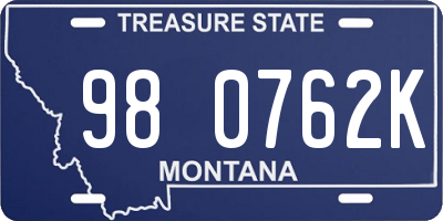 MT license plate 980762K