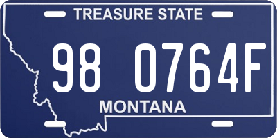 MT license plate 980764F