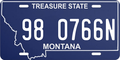 MT license plate 980766N