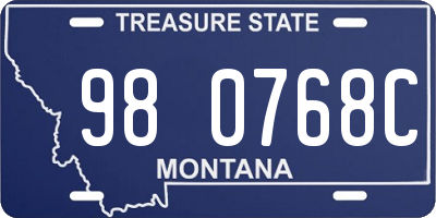 MT license plate 980768C