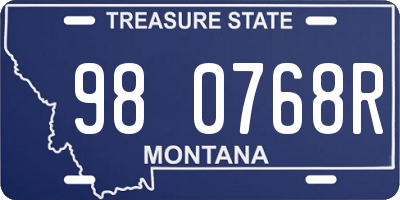 MT license plate 980768R