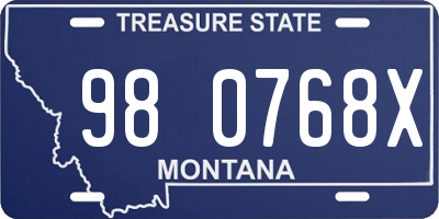 MT license plate 980768X