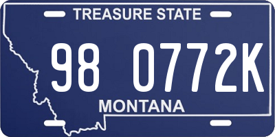 MT license plate 980772K