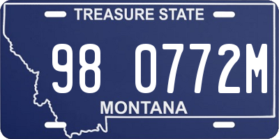 MT license plate 980772M