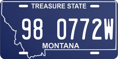 MT license plate 980772W