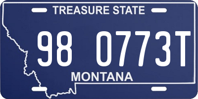 MT license plate 980773T