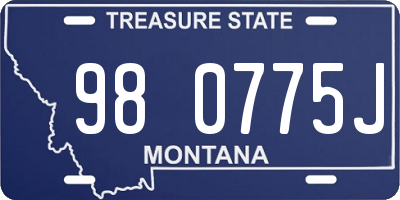 MT license plate 980775J