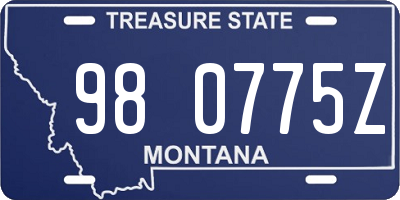 MT license plate 980775Z