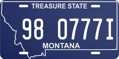 MT license plate 980777I