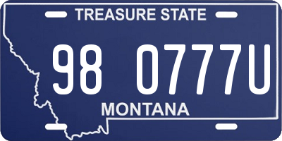 MT license plate 980777U
