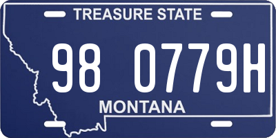 MT license plate 980779H
