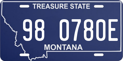 MT license plate 980780E