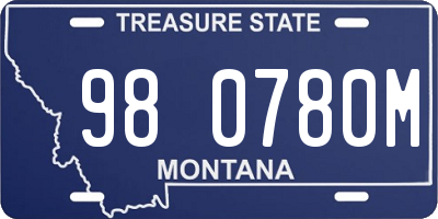 MT license plate 980780M