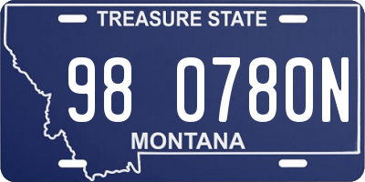 MT license plate 980780N