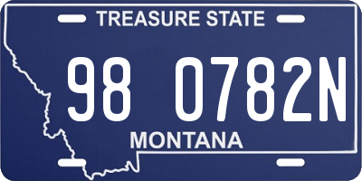 MT license plate 980782N