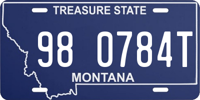 MT license plate 980784T