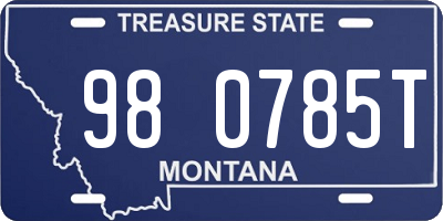 MT license plate 980785T
