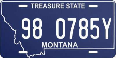 MT license plate 980785Y