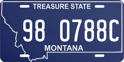 MT license plate 980788C