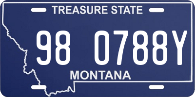MT license plate 980788Y