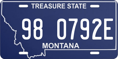 MT license plate 980792E