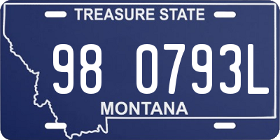 MT license plate 980793L