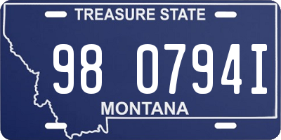 MT license plate 980794I