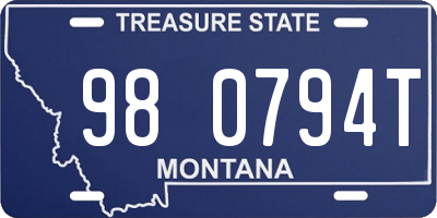 MT license plate 980794T
