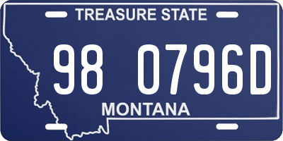 MT license plate 980796D
