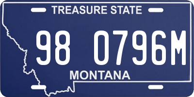 MT license plate 980796M
